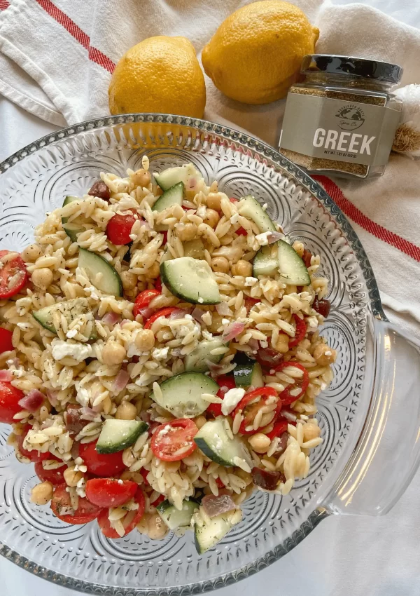 Greek Orzo Salad with Chickpeas