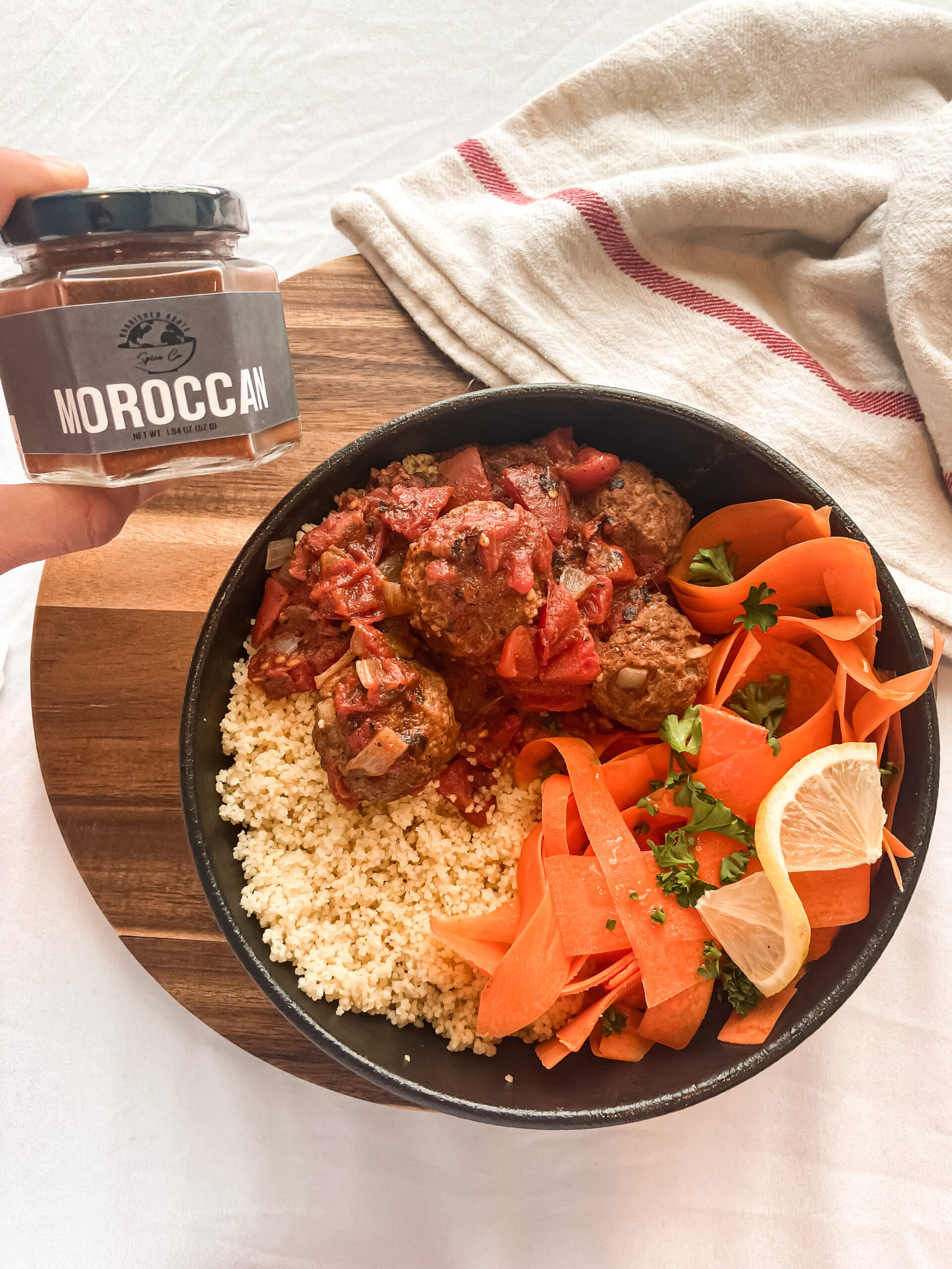 Drool-Worthy Moroccan Meatballs with Couscous and Carrot Salad