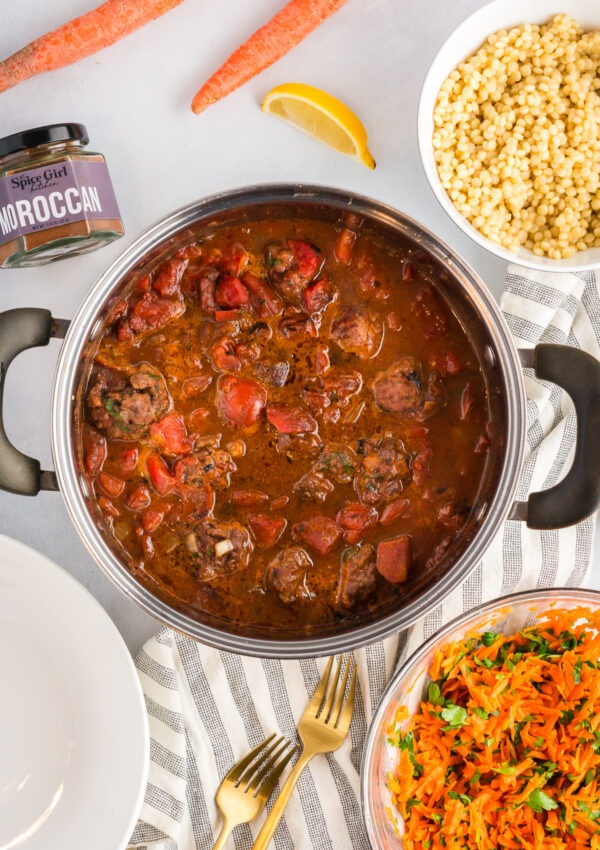 Drool-Worthy Moroccan Meatballs with Couscous and Carrot Salad