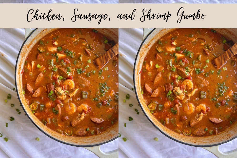 Chicken sausage shrimp gumbo