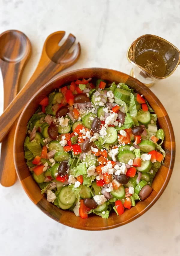 Easy Greek Salad Recipe with Dressing