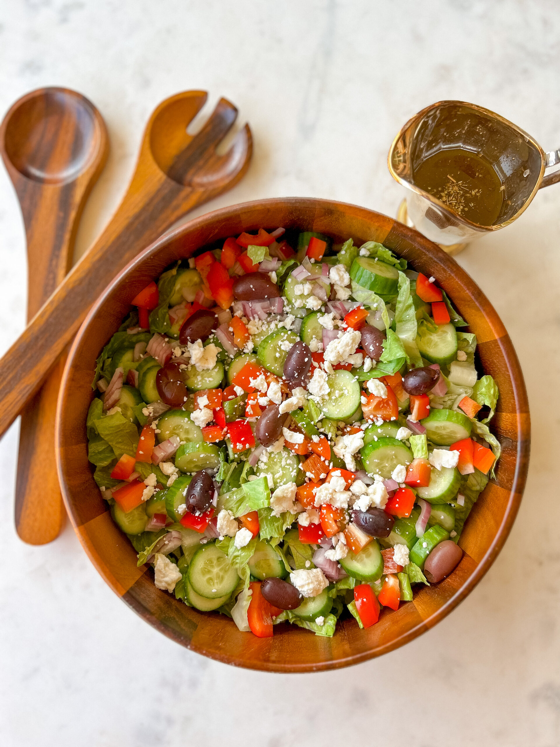 Easy Greek Salad Recipe with Dressing