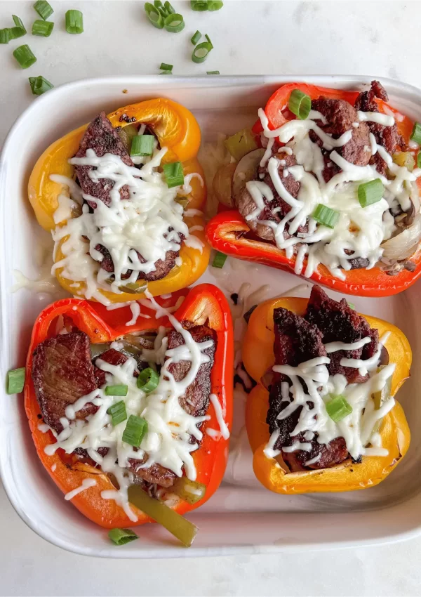 Philly Cheesesteak stuffed bell peppers