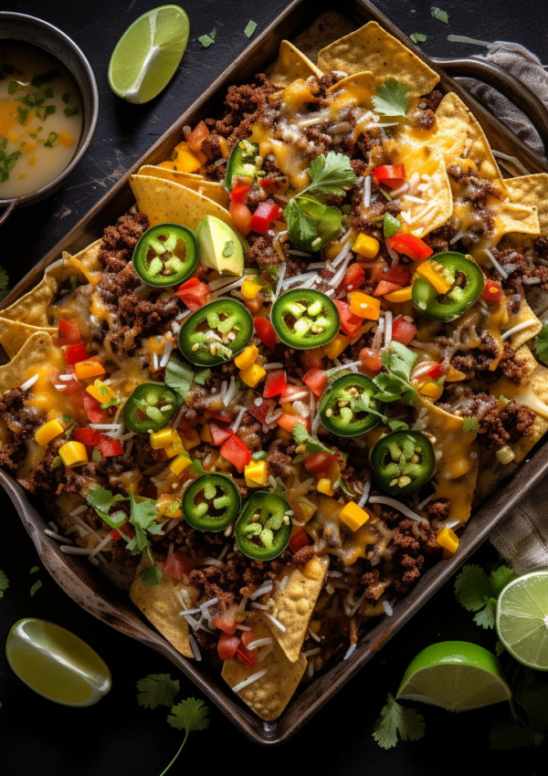 Sheet Pan Nachos with Ground Beef and Beans