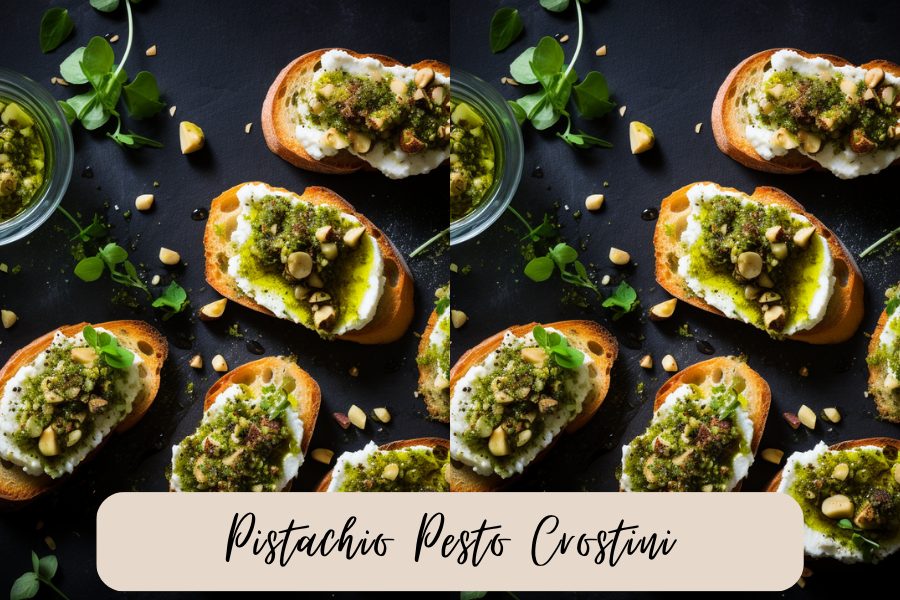 Pistachio Pesto Crostini