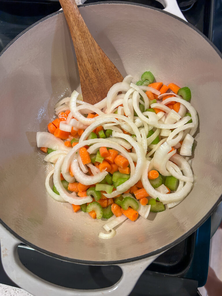 sautéing aromatics for lobster bisque