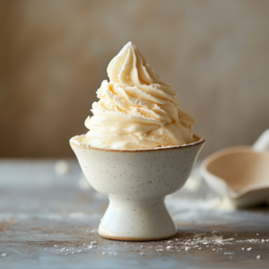 buttercream from scratch in a white bowl