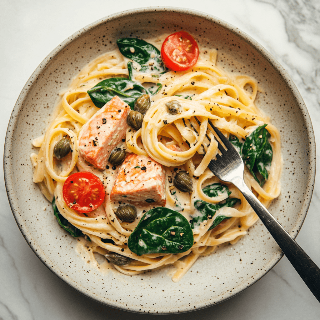 creamy pasta with salmon