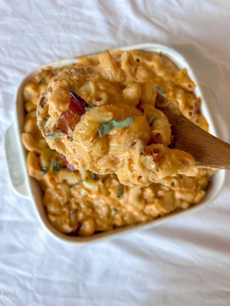 pumpkin mac n cheese with bacon
