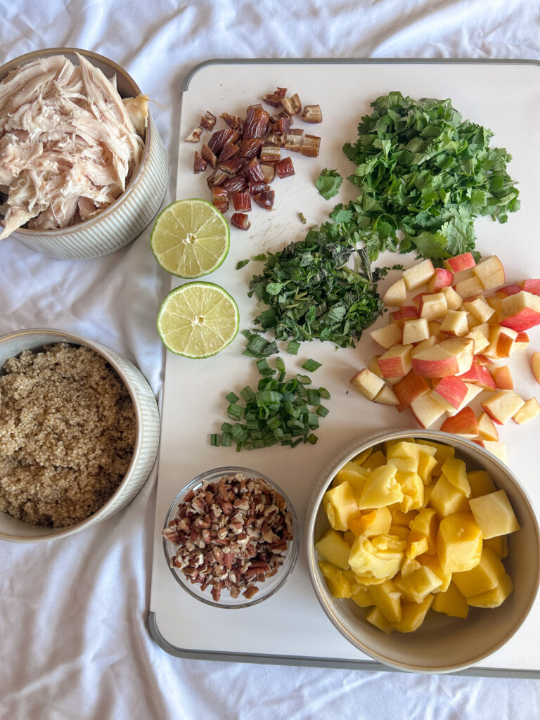 kale and quinoa salad ingredients