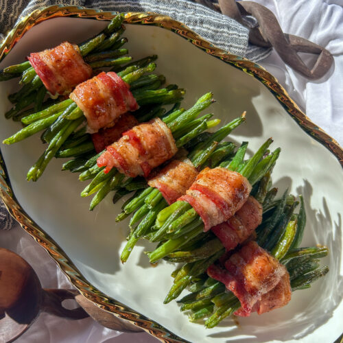 bacon wrapped green bean bundles with italian dressing Brown Sugar Glaze lehngas
