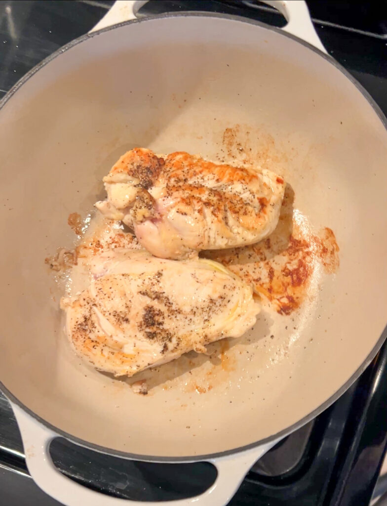 Parcooking chicken for chicken soup stove top