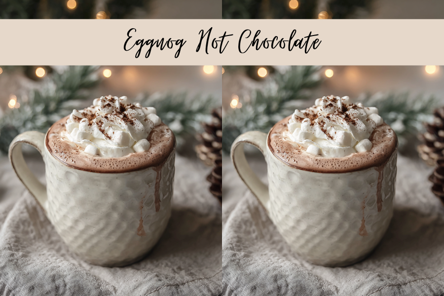 eggnog hot chocolate in a mug