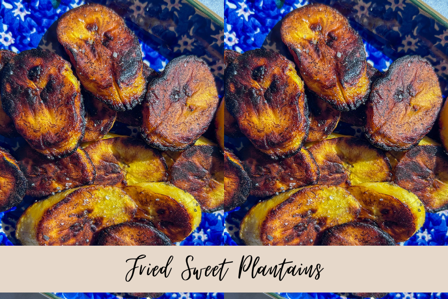 Fried sweet plantains served as a classic Caribbean side dish