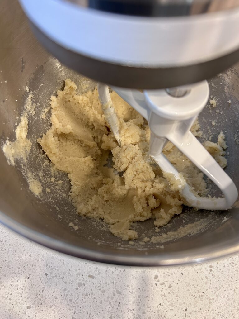creaming butter and sugar for cookies