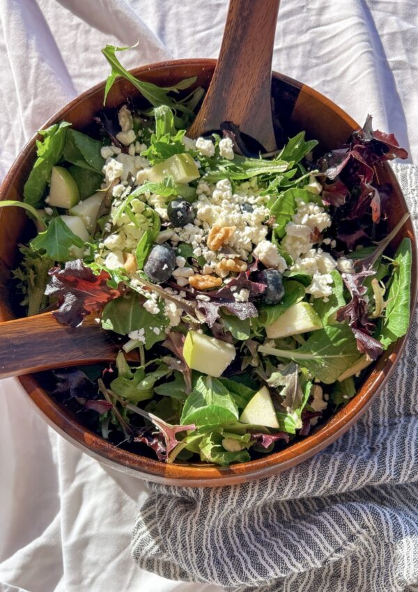 Blueberry Apple Salad with Feta and Walnuts