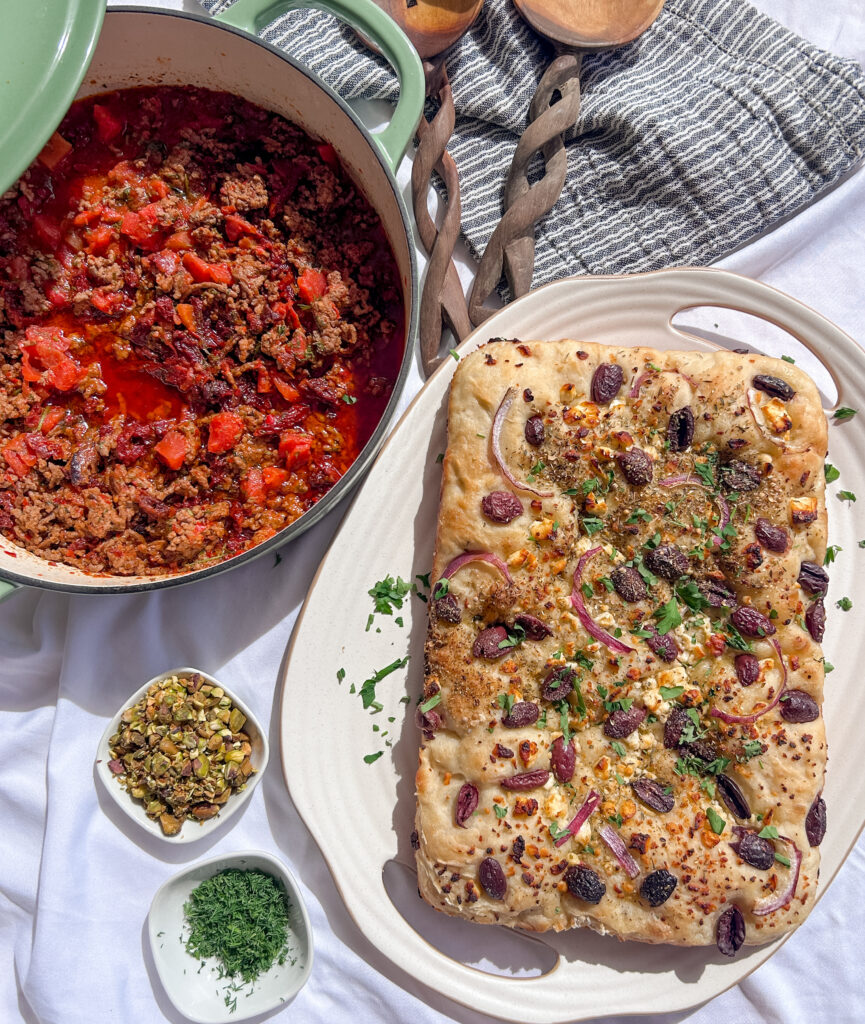 Greek focaccia bread