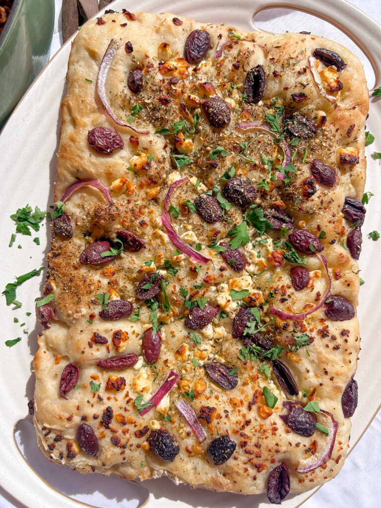 Greek focaccia bread