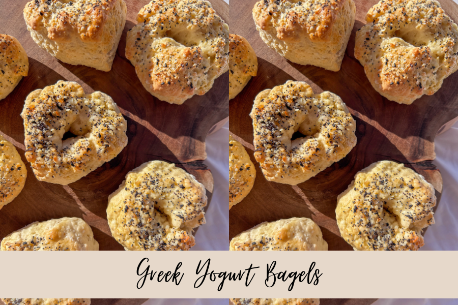 Easy homemade greek yogurt bagels with golden crust