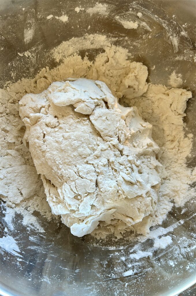 Shaggy dough formed for greek yogurt bagels