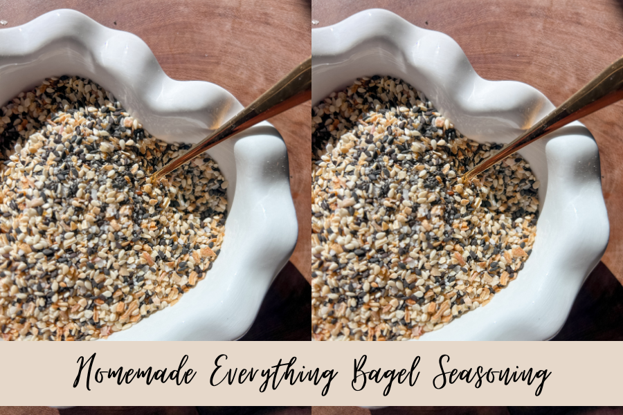 Homemade everything bagel seasoning styled for baking
