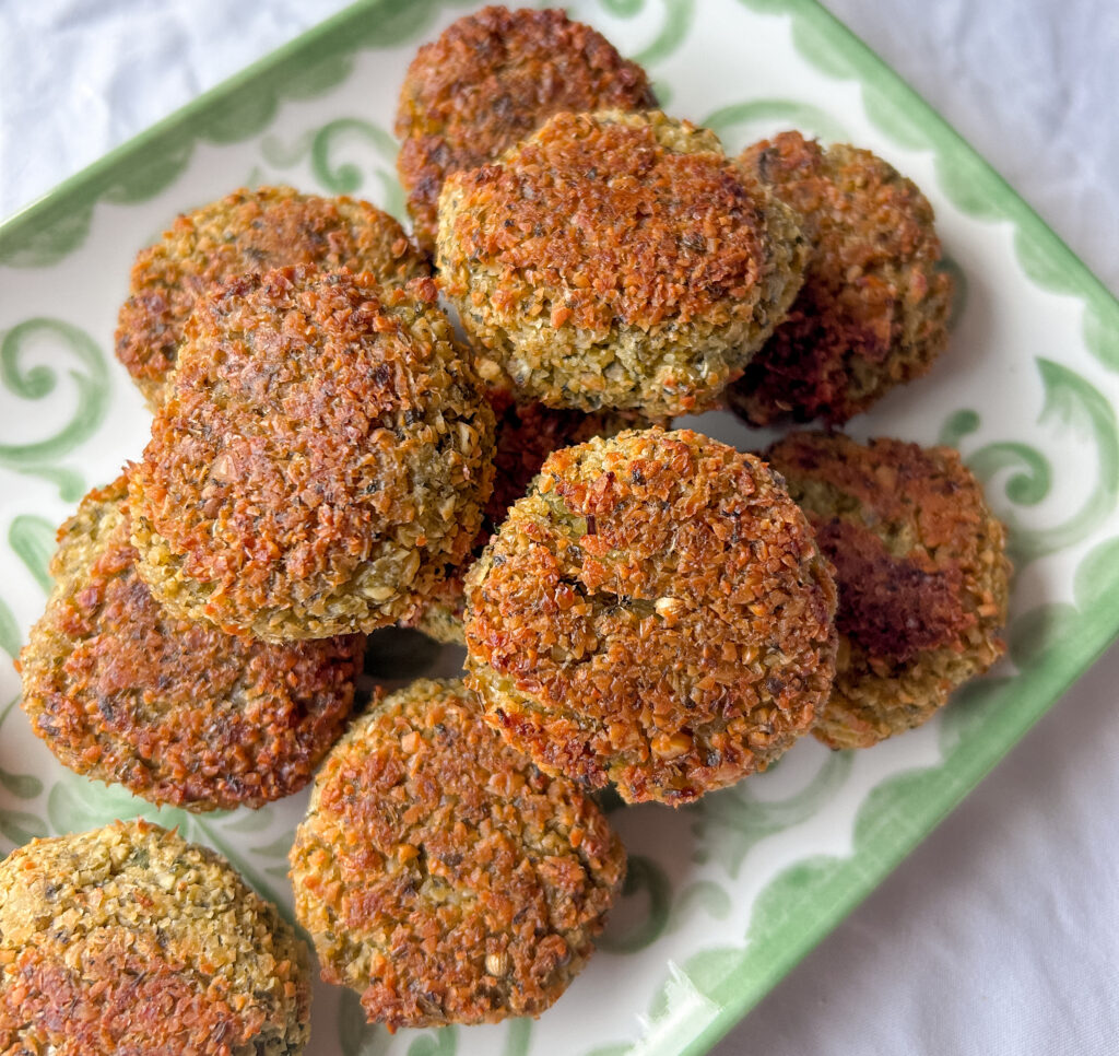 crispy oven baked falafel golden and tender inside
