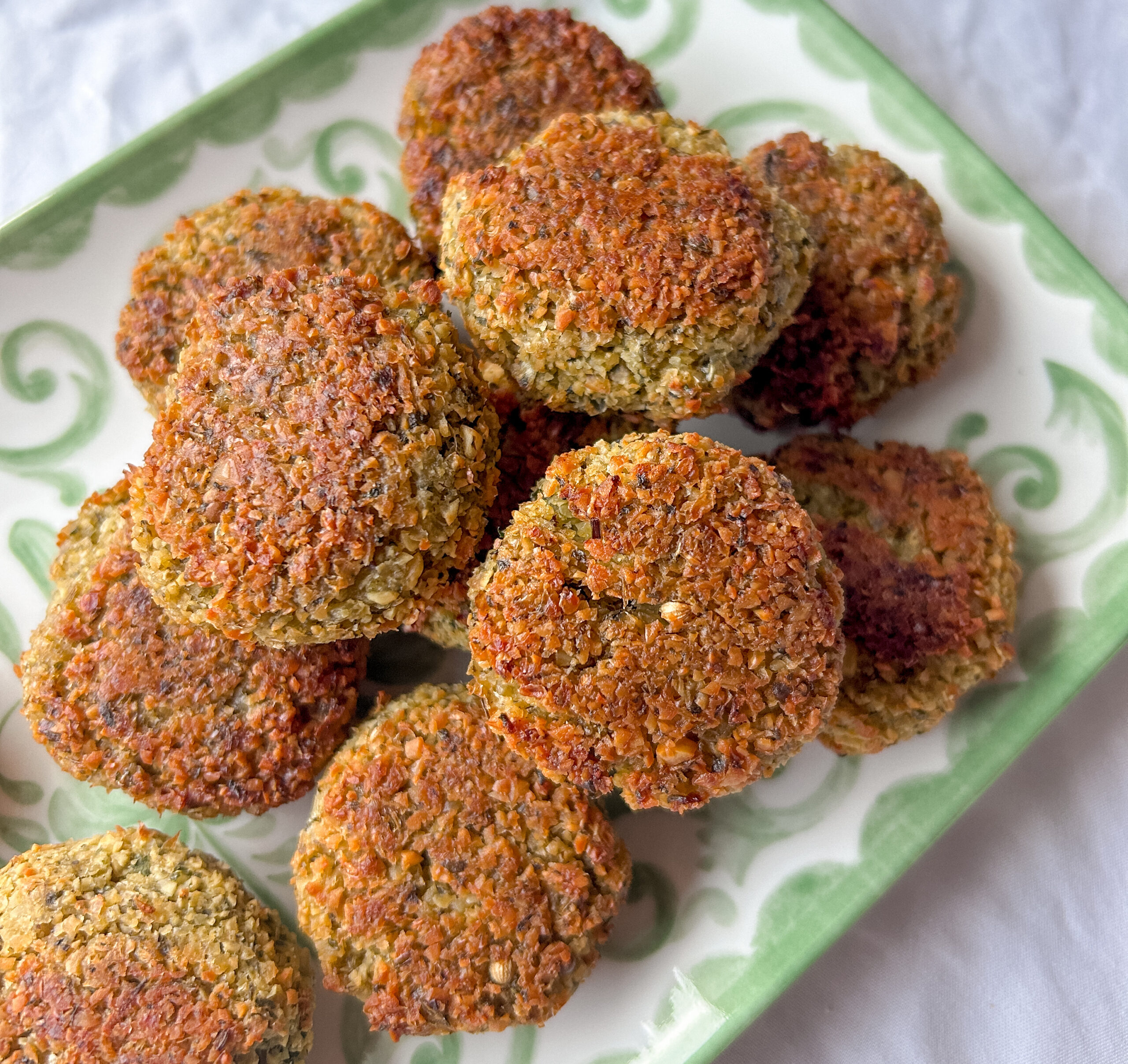 crispy oven baked falafel golden and tender inside