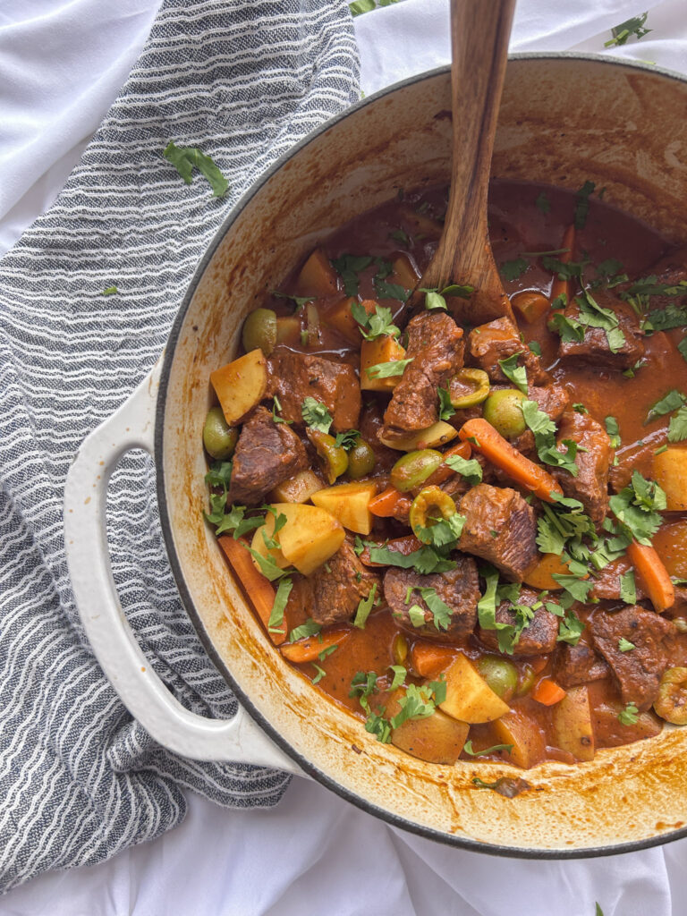 Cuban carne guisada recipe with tender braised beef in rich tomato sauce