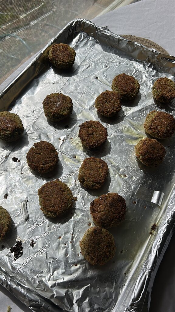 oven baked falafel golden brown and crispy