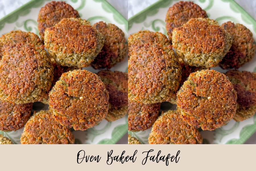 oven baked falafel recipe with fresh herbs and lemon