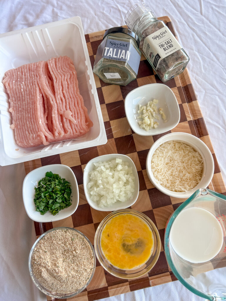 ingredients for turkey meatballs used in italian wedding soup