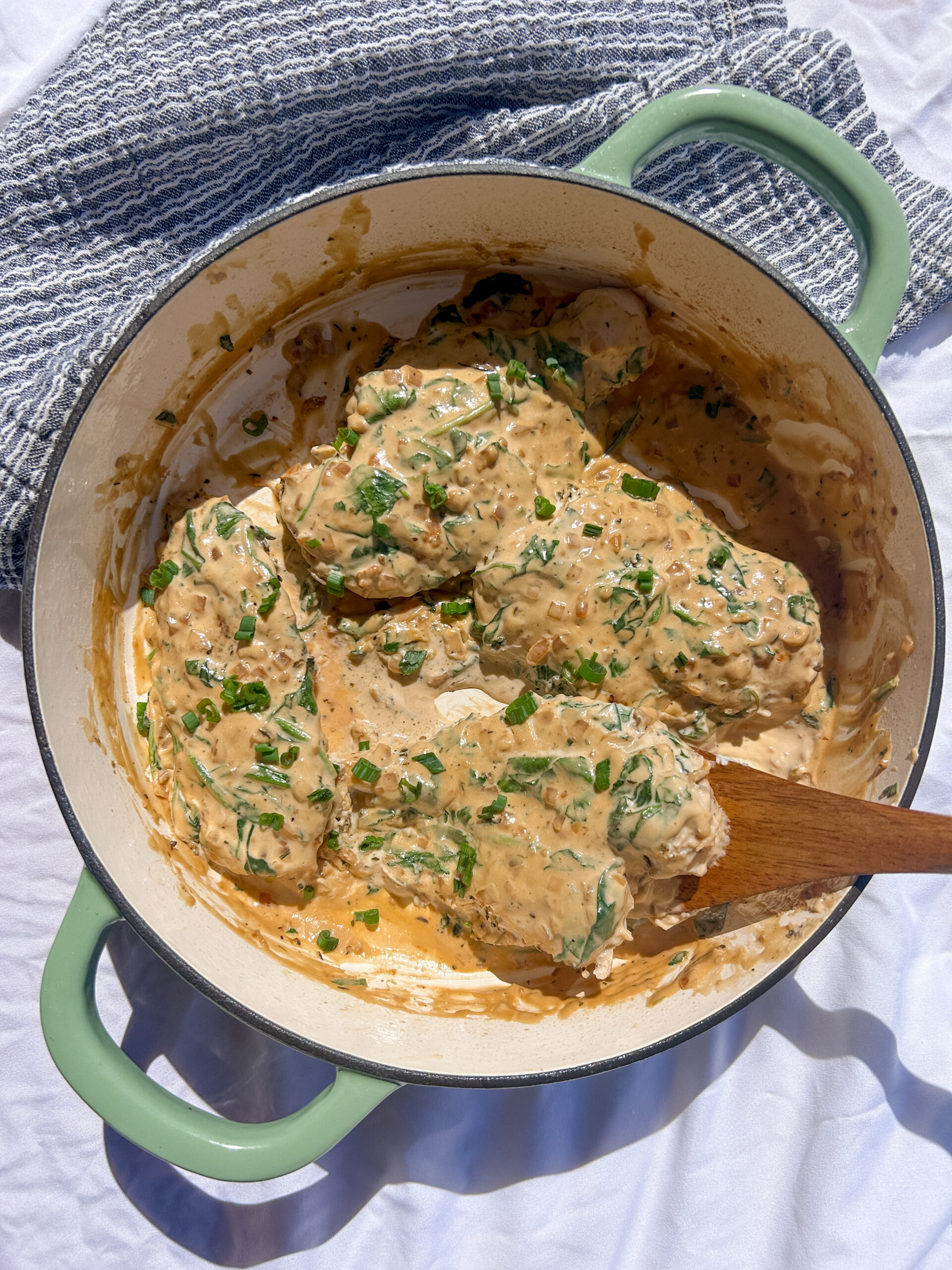 creamy boursin chicken in skillet with garlic herb sauce