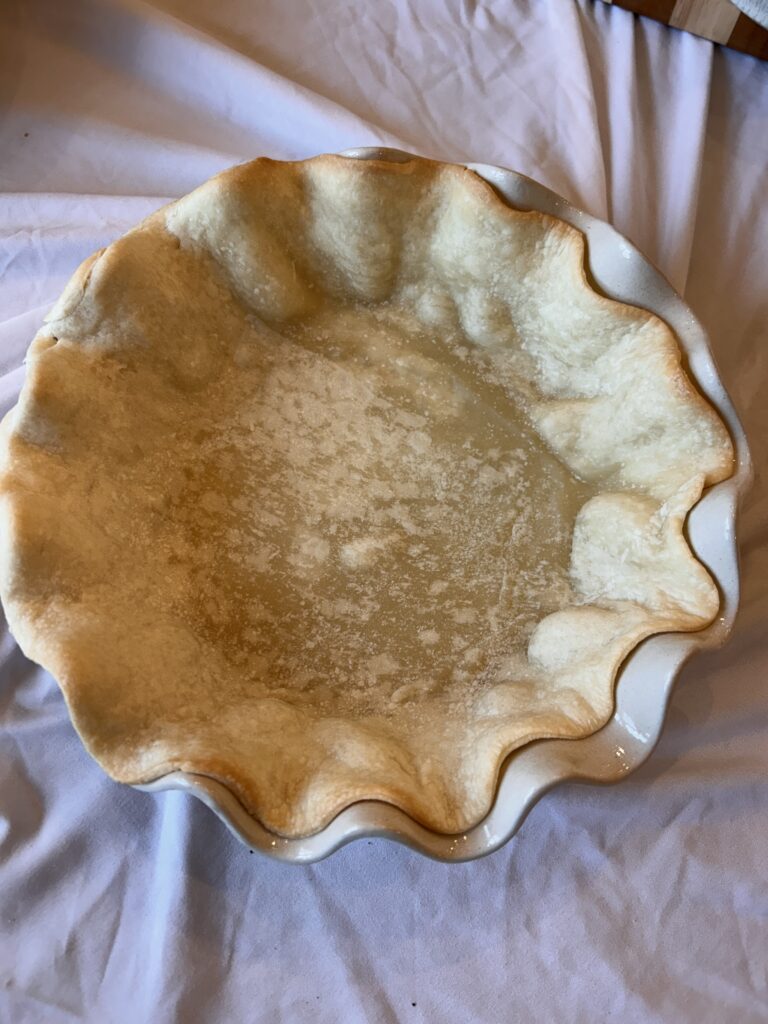 Blind baked pie crust for quiche recipe