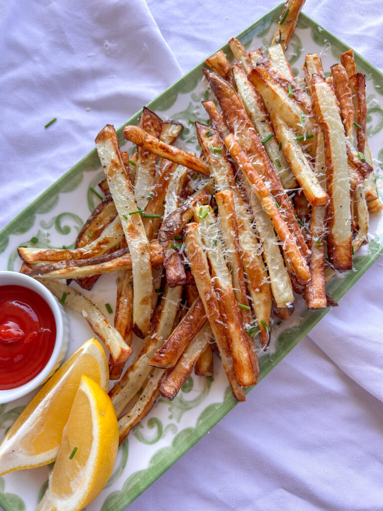Garlic parmesan truffle fries made in the air fryer