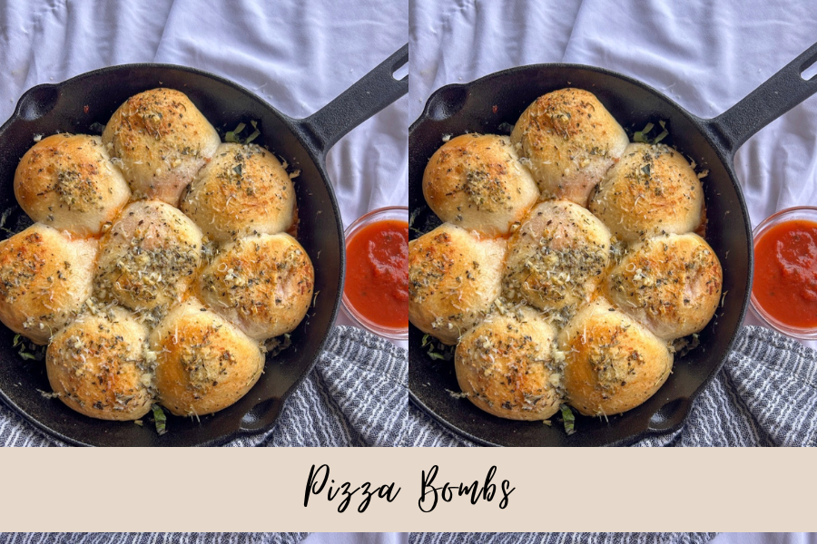 Easy homemade pizza bombs made with refrigerated biscuit dough, stuffed with mozzarella and pepperoni, baked until golden brown.