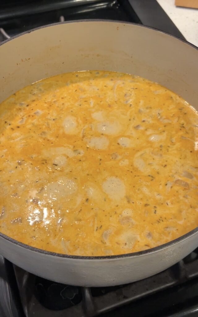 Adding instant potato flakes to thicken loaded baked potato soup