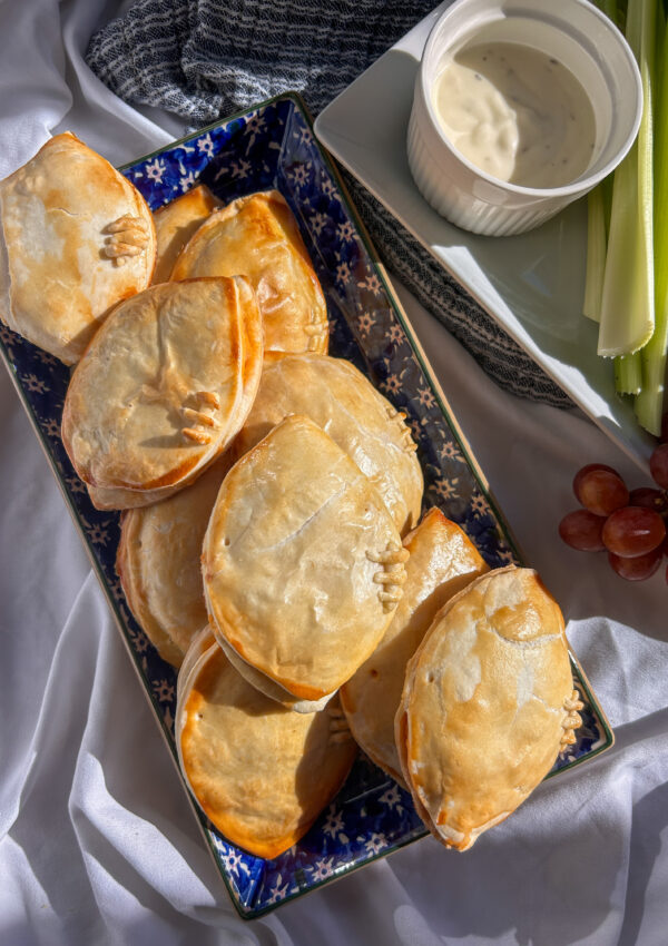 Buffalo Chicken Hand Pies (Football-Shaped!)